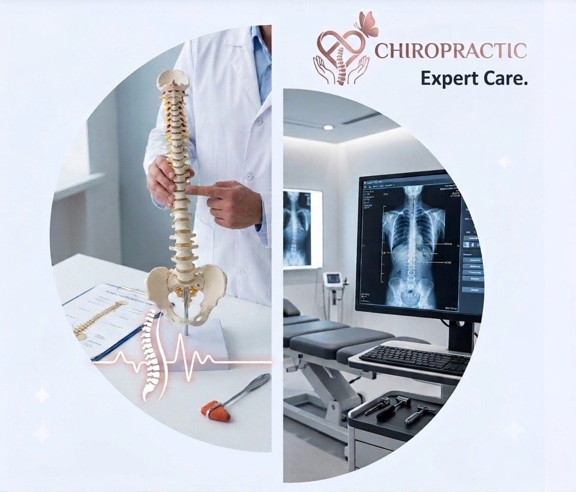 Brand image for HeartCare Cardiac Clinic: a doctor presenting a red heart with an ECG trace, with an ultrasound monitor and medical equipment to the right, plus the slogan 'Expert Care. Stronger Hearts.'
