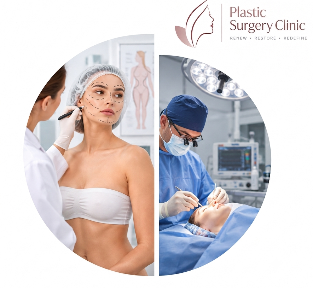 Dental examination in progress: clinician with mask and gloves using an endoscope on a patient’s mouth, monitor in background (left). Right side shows prenatal care with a patient in a hospital bed and fetal monitoring device.
